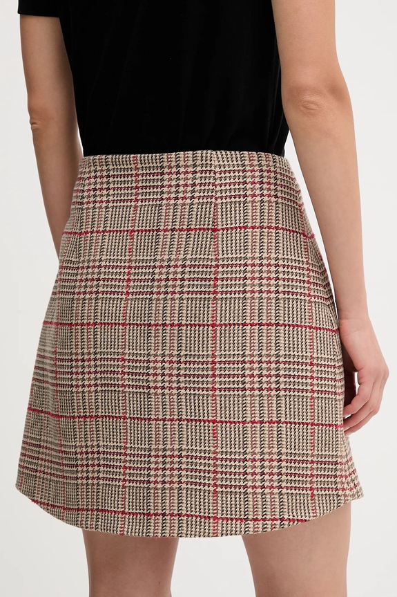 Îmbrăcăminte Tommy Hilfiger fusta din amestec de lână WW0WW48265 maro