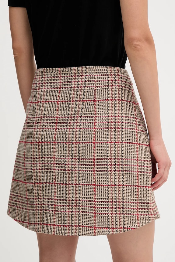 Îmbrăcăminte Tommy Hilfiger fusta din amestec de lână WW0WW48265 maro