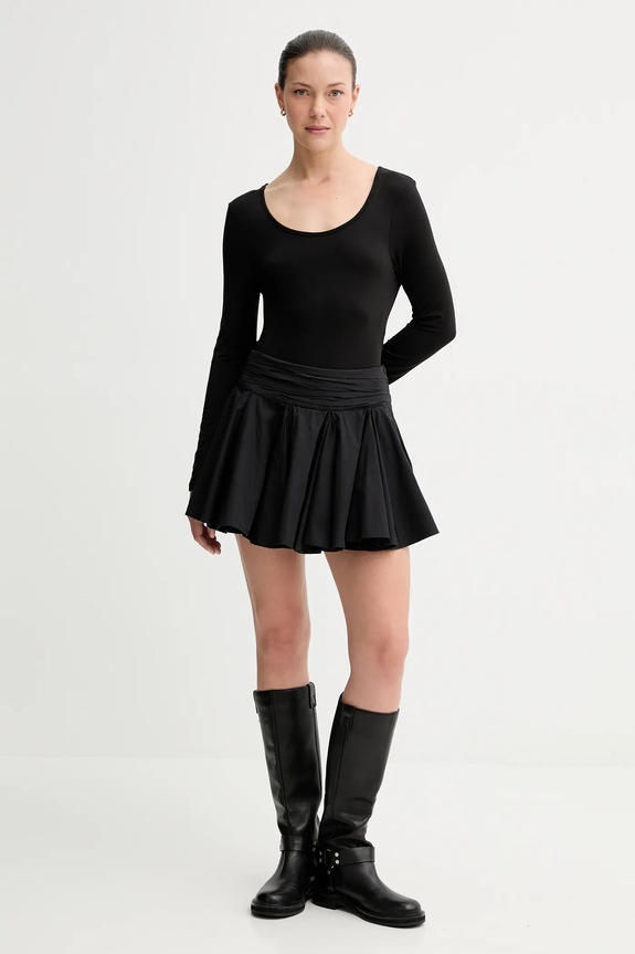 Βαμβακερή φούστα AllSaints TULIP W016RD μαύρο NC25