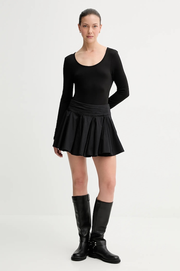 Βαμβακερή φούστα AllSaints TULIP W016RD μαύρο NC25