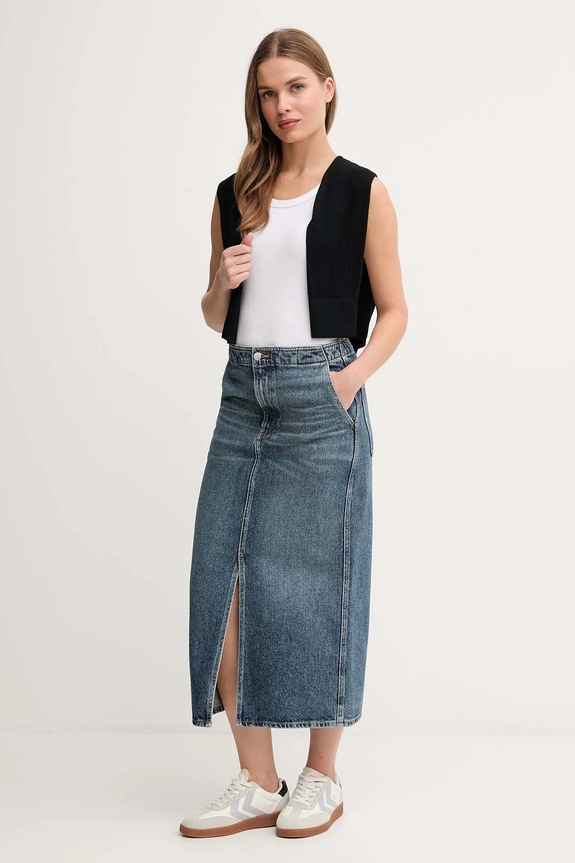 Rifľová sukňa Calvin Klein Jeans LV047D724G modrá AW25