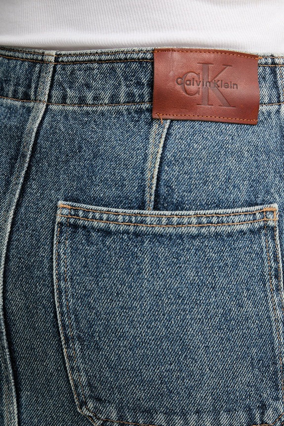 Rifľová sukňa Calvin Klein Jeans modrá LV047D724G