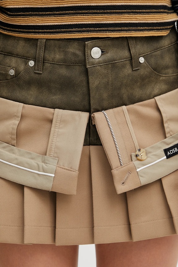 Andersson Bell gonna in lana Inside Out Pleats apa845w verde