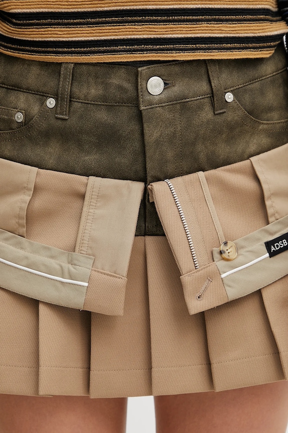Andersson Bell gonna in lana Inside Out Pleats apa845w verde