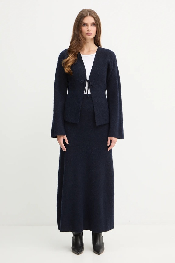 BOSS Orange fustă din amestec de lână C_Fici 50548955 bleumarin AW25