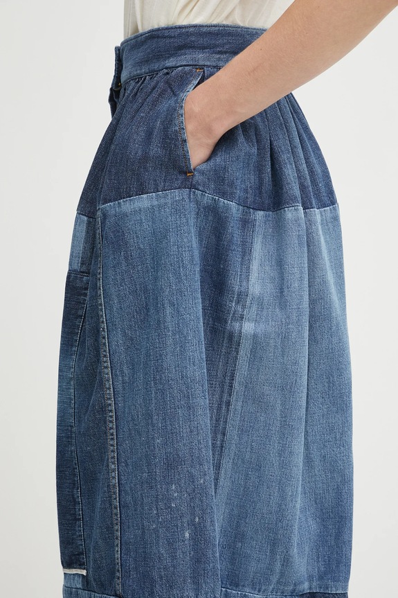 Rifľová sukňa Visvim ss elevation skirt p.w. 325105005003 modrá
