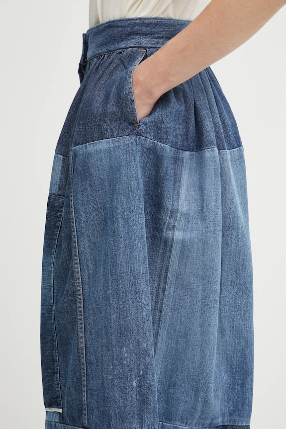 Rifľová sukňa Visvim ss elevation skirt p.w. 325105005003 modrá