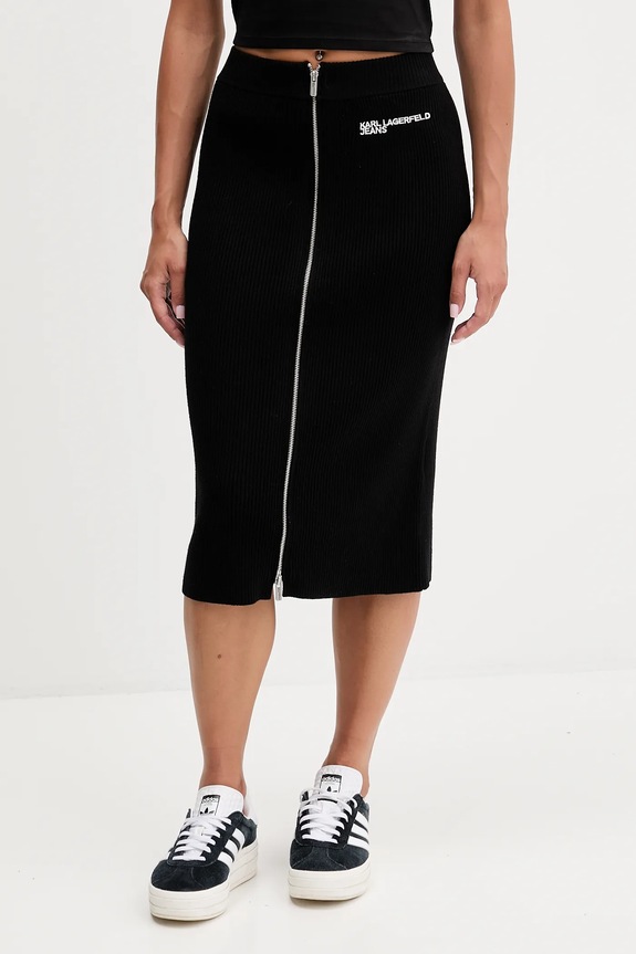 Karl Lagerfeld Jeans spódnica midi czarny A4W12005