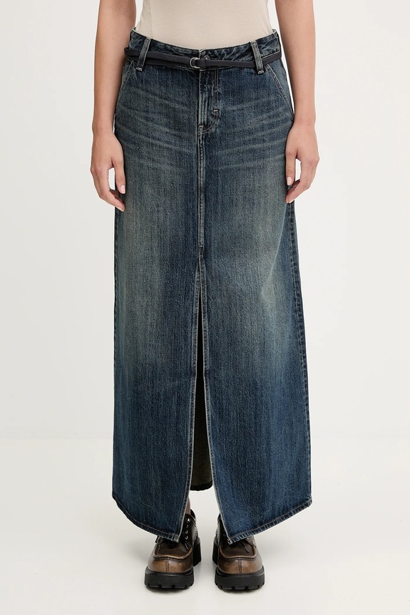 G-Star fustă jeans Baggy Maxi uni bleumarin D25979.D577