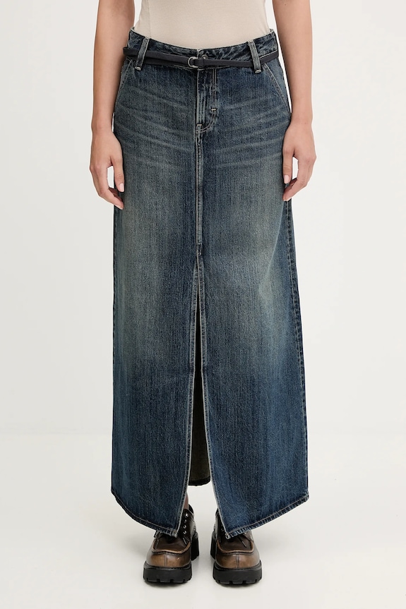 G-Star fustă jeans Baggy Maxi uni bleumarin D25979.D577