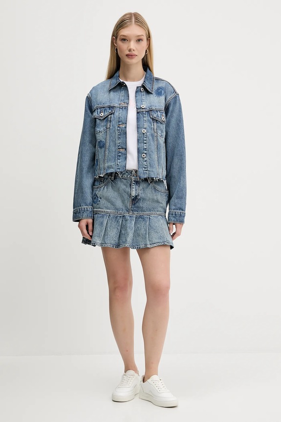 Rifľová sukňa Hugo Blue Gaby_B 50546318 modrá AW25