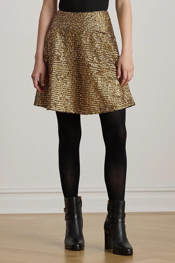 Lauren Ralph Lauren spódnica koktajl złoty 200979905