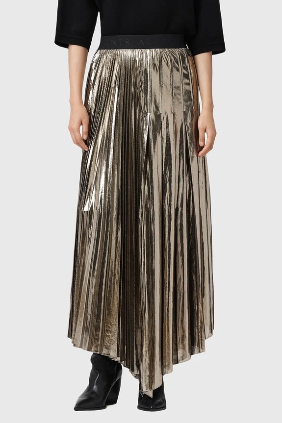 Suknja AllSaints JAX W064RD zlatna AW25