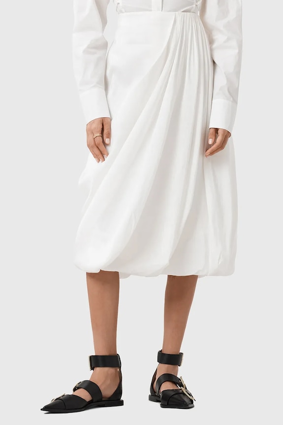 Φούστα AllSaints NIA W001RD λευκό AW25