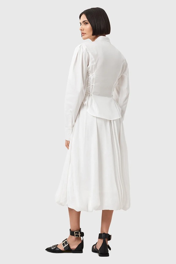 Φούστα AllSaints NIA W001RD λευκό