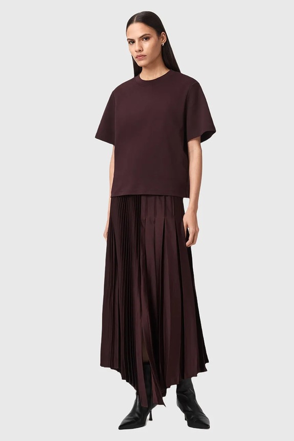 Sukňa AllSaints JAX burgundské W065RD