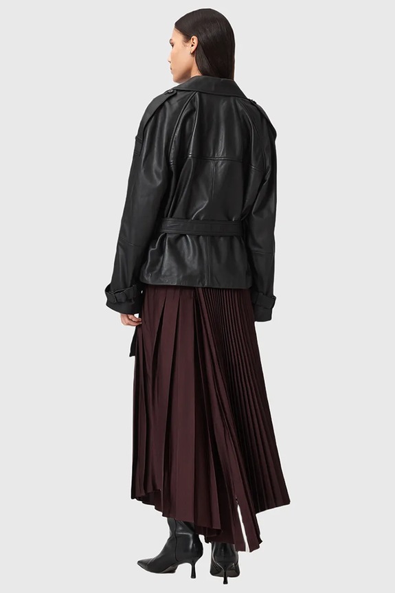 Sukňa AllSaints JAX W065RD burgundské