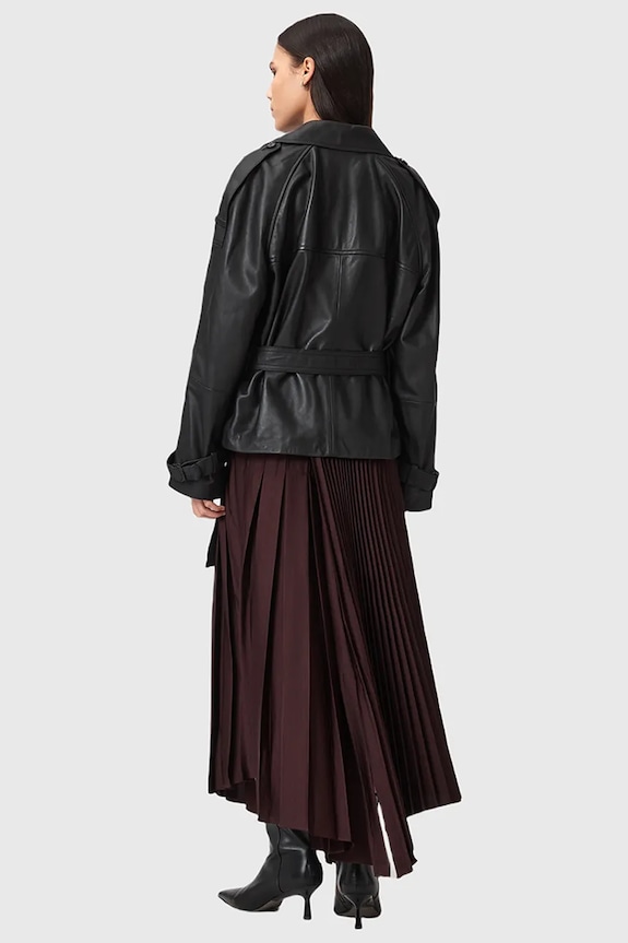 Sukňa AllSaints JAX W065RD burgundské