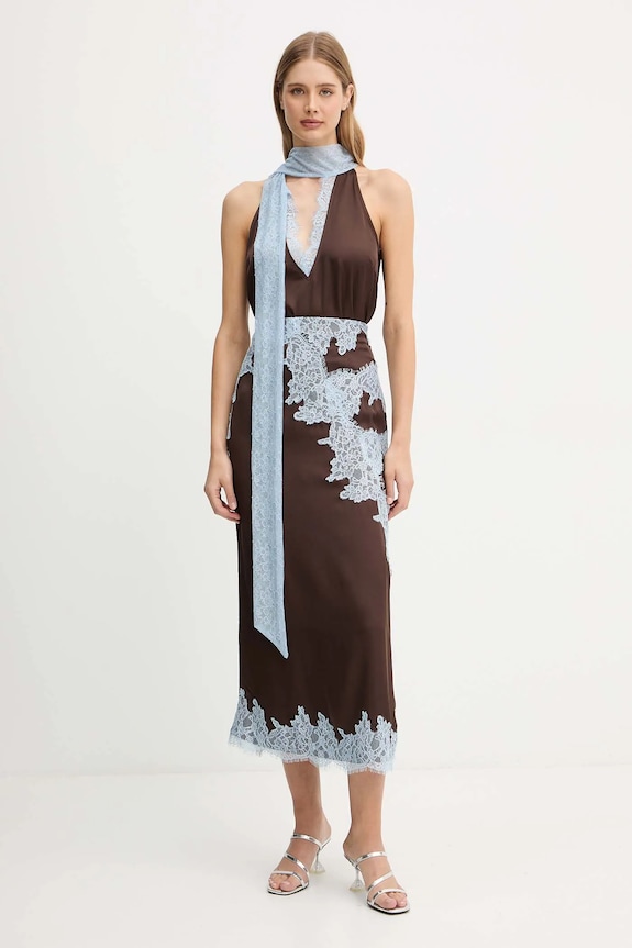 Φούστα Never Fully Dressed NFDSK708 καφέ AW25
