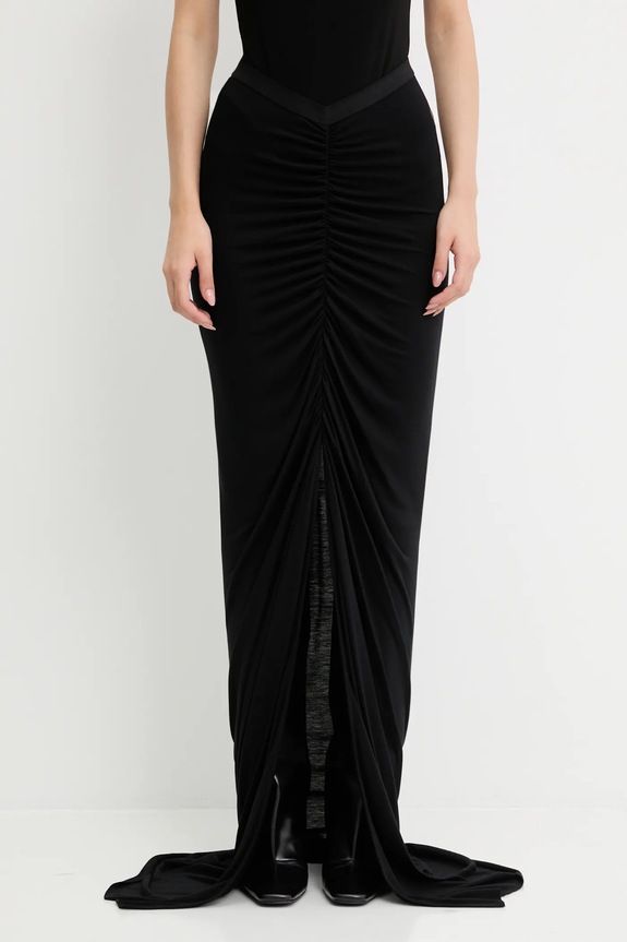 Sukňa Rick Owens Lilies Poppy viskóza čierna LI02E3317.RV