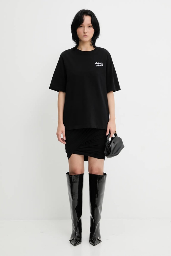Kašmírová sukňa Rick Owens Lilies Luna LI02E3309.JBWS čierna