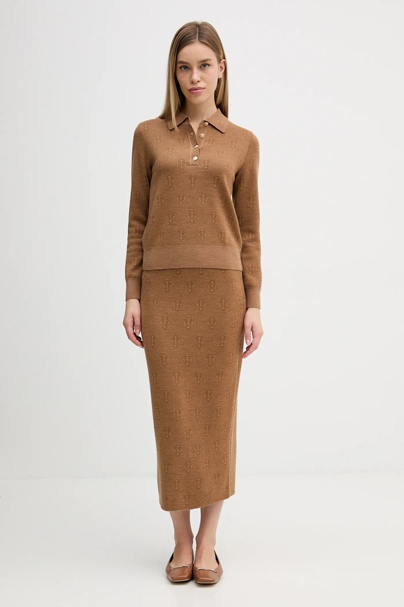 Gant spódnica wełniana 4400204 brązowy AW25