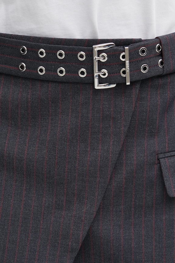 GANNI spódnica Stretch Stripe Tailoring szary W0711