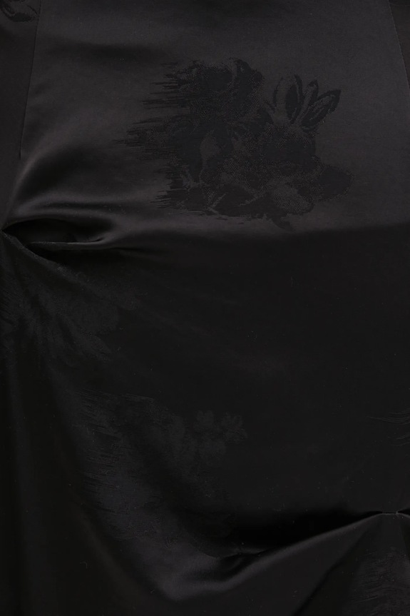 GANNI spódnica Fluid Satin Jacquard Tuck Detail Long czarny W0997
