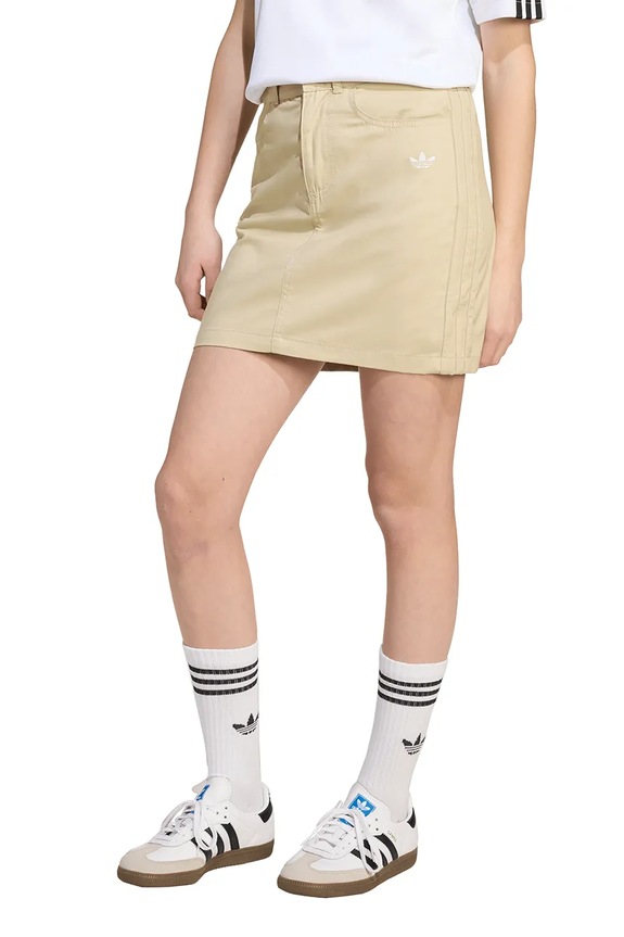 adidas Originals fustă din bumbac pentru copii uni bej JY2747