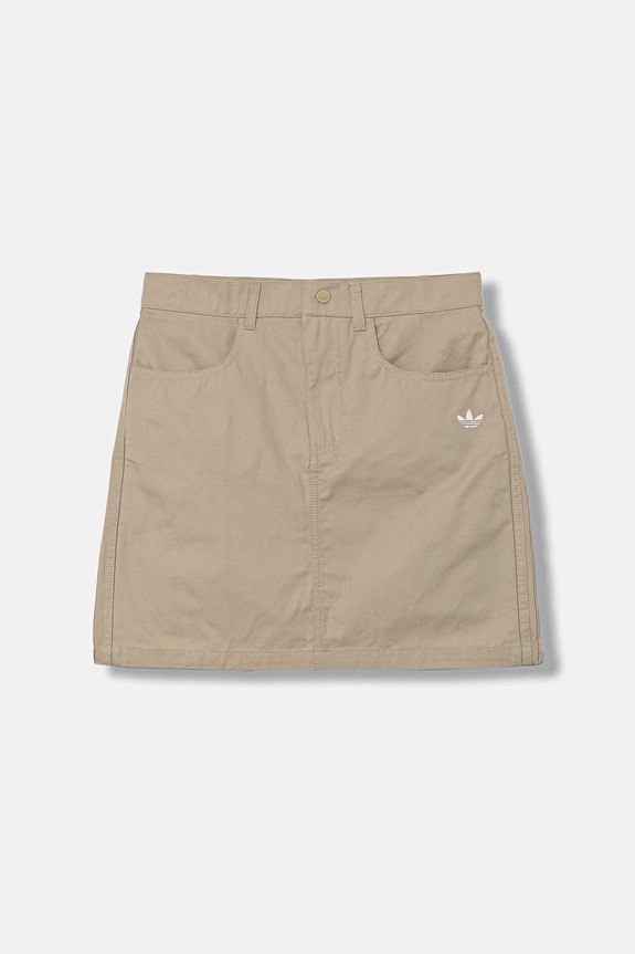 adidas Originals fustă din bumbac pentru copii JY2747 bej AW25