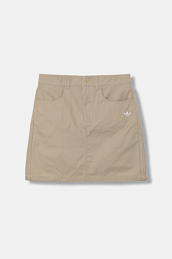 adidas Originals fustă din bumbac pentru copii JY2747 bej AW25