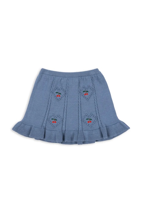 Dievčenská bavlnená sukňa Konges Sløjd SOLEIL KNIT SKIRT GOTS KS103982.9BYA modrá AW25