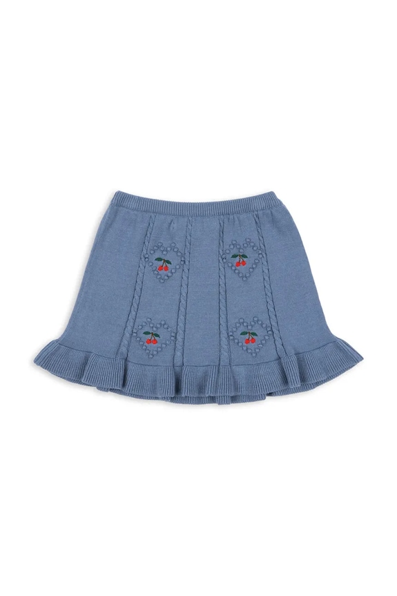 Dievčenská bavlnená sukňa Konges Sløjd SOLEIL KNIT SKIRT GOTS KS103982.9BYA modrá AW25