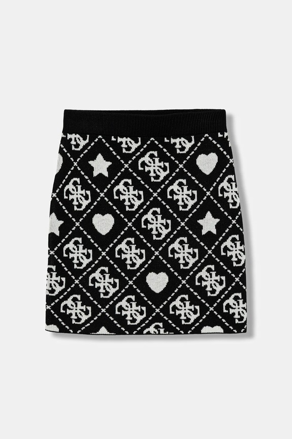 Guess spódnica z domieszką wełny dziecięca dzianina czarny J5BD02.Z3K10.9BYA