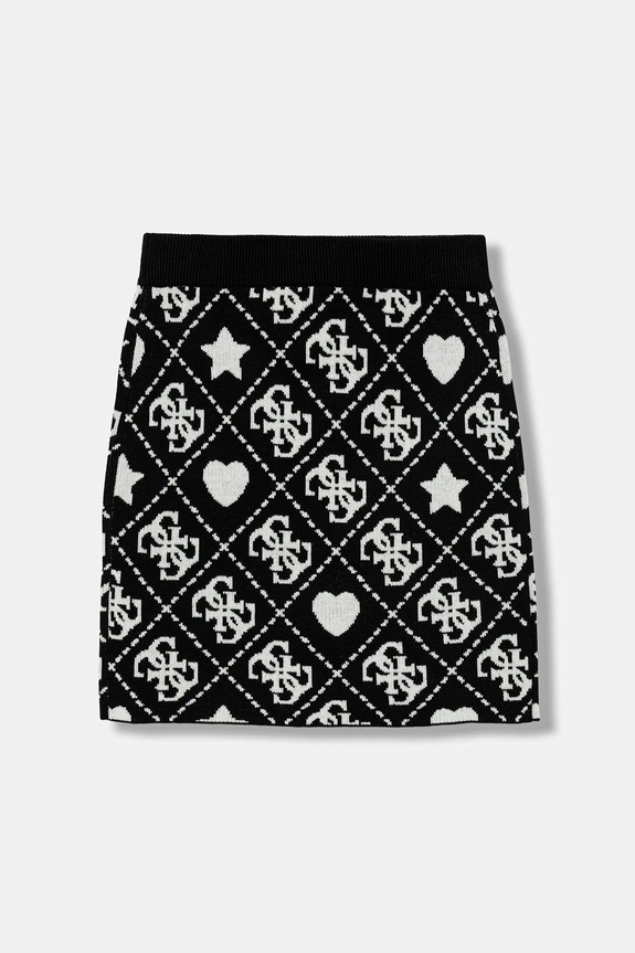 Guess spódnica z domieszką wełny dziecięca J5BD02.Z3K10.9BYA czarny AW25