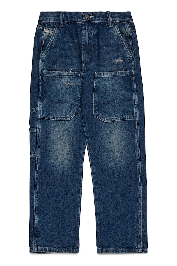 Dječje traperice Diesel D-BERR-J TROUSERS mornarsko plava J02330