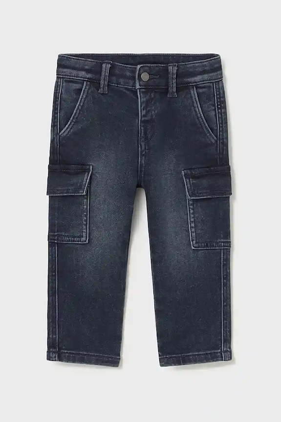 Mayoral jeansy dziecięce soft denim cargo 2505.3B.Baby.9BYA granatowy AW25