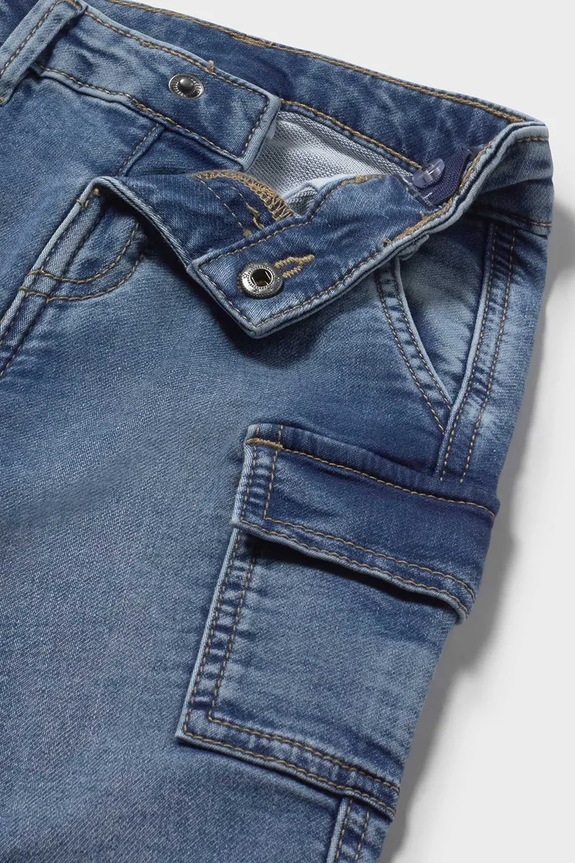 Αγορίστικα Παιδικά τζιν Mayoral soft denim cargo 2505.3B.Baby.9BYA μπλε