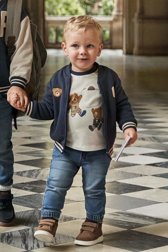 Dječje traperice Mayoral soft denim jogger bez uzorka plava 2508.3C.Baby.9BYA