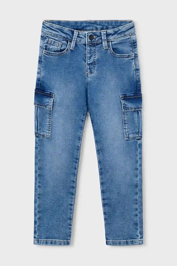 Detské rifle Mayoral soft denim cargo Planet friendly modrá 4563.5D.Mini.9BYA