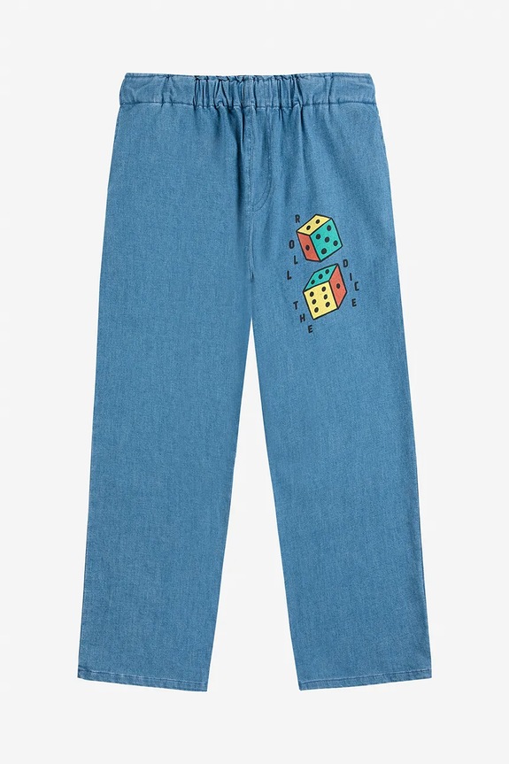 Bobo Choses jeansy dziecięce Roll the dice 225AC075 niebieski AW25