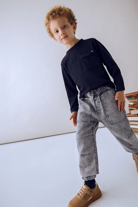 Mayoral jeans copii Planet friendly gri 4560.5C.Mini.9BYA