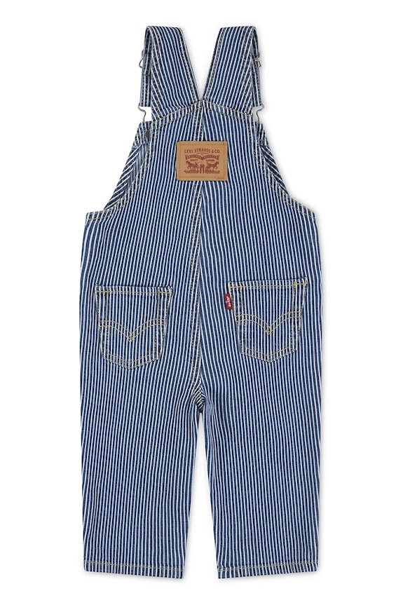 Levi's salopete din denim pentru copii RAILROAD STRIPE OVERALL 6EM321 albastru AW25