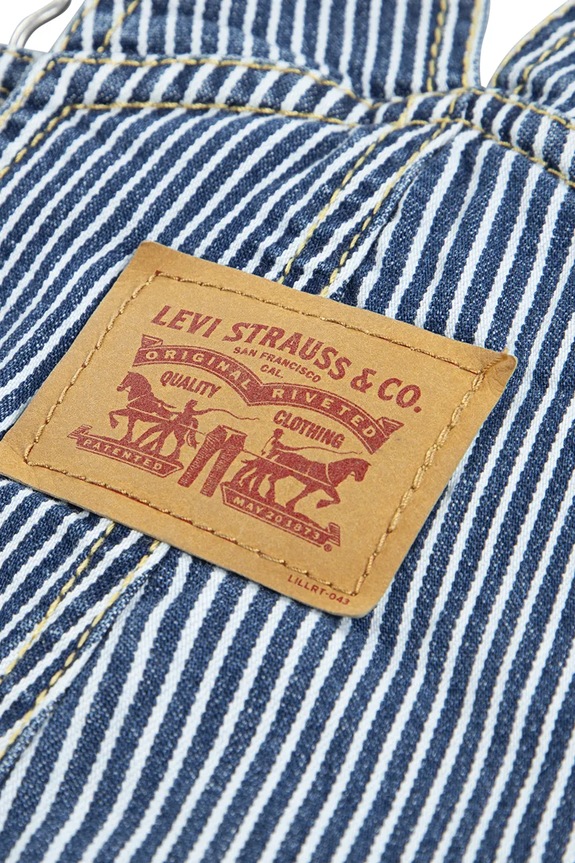 Băieți Levi's salopete din denim pentru copii RAILROAD STRIPE OVERALL 6EM321 albastru