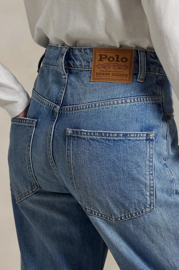 Polo Ralph Lauren jeansy boyfriend damskie niebieski 211969371