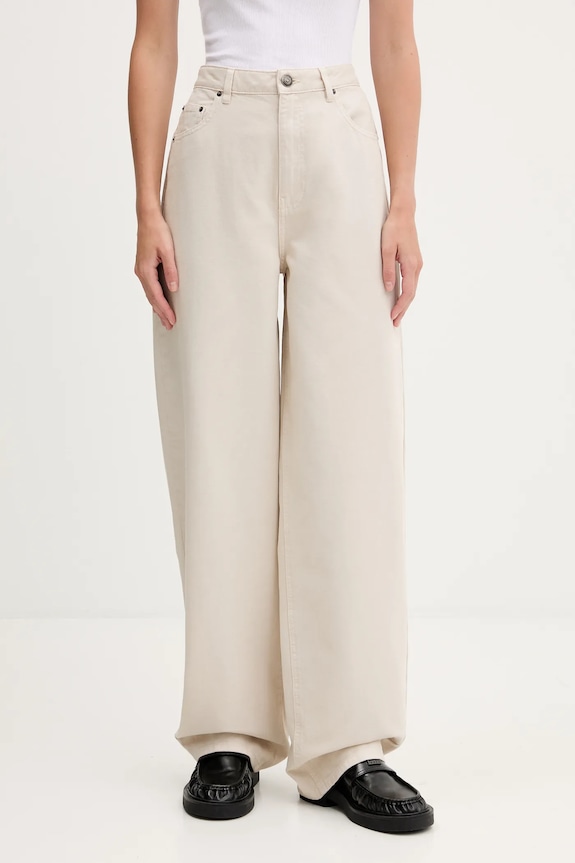 Rotate cotton trousers plain beige 1142981763