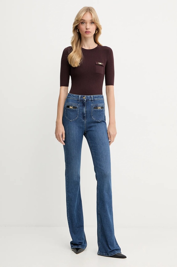 Τζιν παντελόνι Elisabetta Franchi PJ12N56E2 μπλε AW25