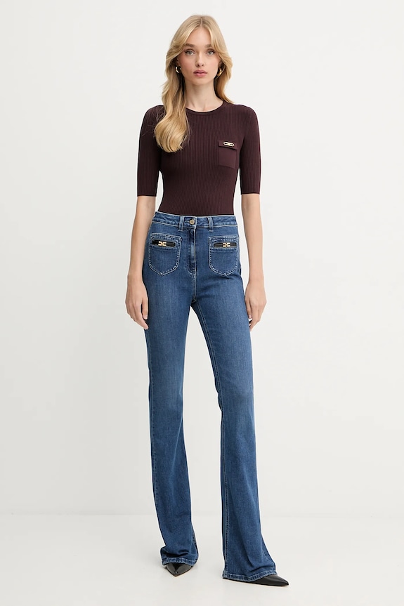 Τζιν παντελόνι Elisabetta Franchi PJ12N56E2 μπλε AW25