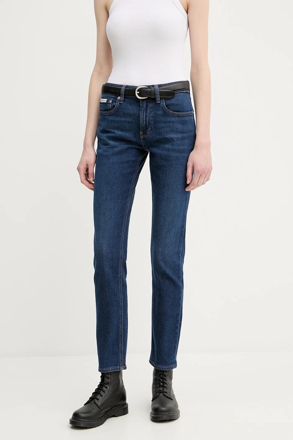 Τζιν παντελόνι Calvin Klein Jeans σκούρο μπλε LV047C778G