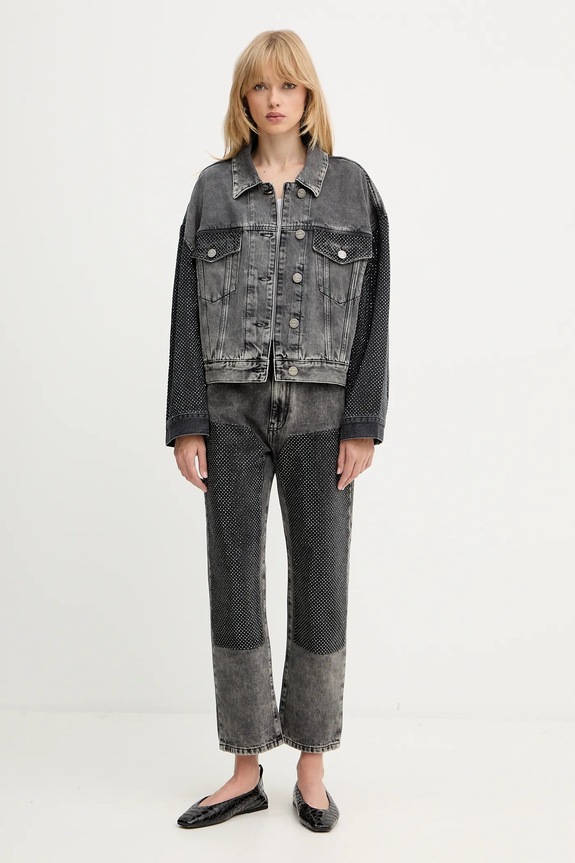 Pinko jeansy bawełniane 104635.A2W4 szary AW25